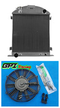 Load image into Gallery viewer, GPI Aluminum Radiator & FAN For 1928 1929 Ford Model A Ford CHEVY GM V8 ENGINE