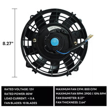 Load image into Gallery viewer, GPI 7" 12V Slim Radiator Cooling Thermo Fan & Mounting kit MGA/MGB GT Brand New