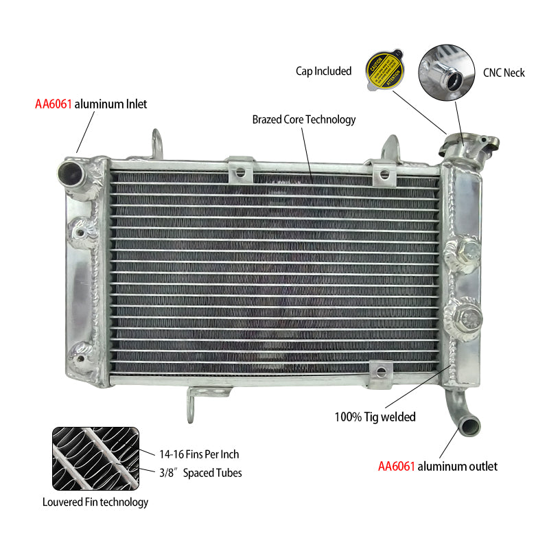 GPI Aluminum Radiator FOR 2003-2008 Suzuki LTZ400 DVX400 KFX400