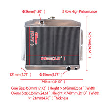 Load image into Gallery viewer, 3 Row Aluminum Radiator & fan for Mercury W/Chevy 350 5.7 V8 Manual MT 1949 1950 1951