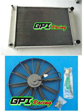 Load image into Gallery viewer, GPI 3 core crossflow aluminum radiator+FAN for 1968-1976 MG MGB manual 1968 1969 1970 1971 1972 1973 1974 1975 1976