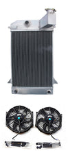 Load image into Gallery viewer, GPI 3 Row Aluminum Radiator & fans For 1955-1962 Triumph TR2 TR3 TR3A TR3B MT 1955 1956 1957 1958 1959 1960 1961 1962 1953 1954