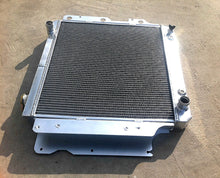 Load image into Gallery viewer, GPI 3row Aluminum radiator+fan for 1987-2006 Jeep Wrangler YJ TJ 2.4L/2.5L L4, 4.0L/4.2L L6 1987 1988 1989 1990 91 92 93 94 95 96 97 98 99 2000 01 02 03 04 05 06