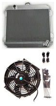 Load image into Gallery viewer, 3 Row 56mm aluminum radiator & fan for 1974-1980 Nissan Datsun 510 610 710 720 L20B Manual MT 1974 1975 1976 1977 1978 1979 1980