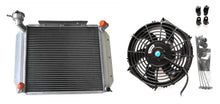 Load image into Gallery viewer, GPI 62MM ALUMINUM RADIATOR CUSTOM & fan FOR MG MGA 1500,1600, 1622, DE LUXE MT 1955-1962 1955 1956 1957 1958 1959 1960 1961 1962