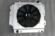 Load image into Gallery viewer, GPI 3 ROW Aluminum Racing Radiator & Shroud fan for 1987-2006 Jeep Wrangler YJ/TJ 2.4L-4.2L 1987 1988 1989 1990 1991 1992 1993 1994 1995 1996 1997 1998 1999 2000 2001 2002 2003 2004 2005 2006
