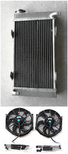 Load image into Gallery viewer, 50mm Aluminum Radiator & fans FOR Go Kart go-kart karting 17 3/4"W x 9 1/2"H x 2"T size
