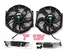 Load image into Gallery viewer, GPI 2pcs 7" 12V Slim Radiator Cooling Thermo Fan & Mounting kit MGA/MGB GT Brand New