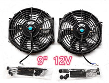 Load image into Gallery viewer, GPI 2pcs 9" 9 inch Universal Electric Radiator / Intercooler COOLING Fan +mounting kits