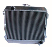 Load image into Gallery viewer, 3 Row 56mm aluminum radiator & fan for 1974-1980 Nissan Datsun 510 610 710 720 L20B Manual MT 1974 1975 1976 1977 1978 1979 1980