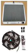 Load image into Gallery viewer, 62mm 3 Row Aluminum Radiator& FAN For 1955-1957 Chevy V8 Cars CC5056 Bel Air 6 Cyl Mount 1955 1956 1957
