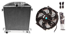 Load image into Gallery viewer, GPI 3 ROW 62MM Aluminum Radiator & FAN For Ford Chopped Ford V8 Hi-Boy Grill SHORTER 1932 AT
