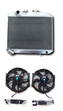 Load image into Gallery viewer, 3 Row aluminum radiator & FANS for 1941-1952 JEEP Willys 1941 1942 1943 1944 1945 1946 1947 1948 1949 1950 1951 1952