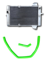 Load image into Gallery viewer, ATV Aluminum Radiator & green hose for 2003-2009 Kawasaki KFX700 KFX-700 2004 KFX 700 2003 2009 2008 2007 2006 2005