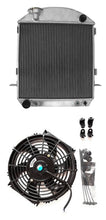 Load image into Gallery viewer, GPI 62mm 3 core Aluminum Radiator & FAN For 1917-1927 Ford Model T-Bucket Grill Shells AT 1917 1918 1919 1920 1921 1922 1923 1924 1925 1926 1927