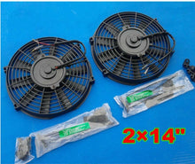 Load image into Gallery viewer, GPI 2pcs Universal 14" inch Slim Fan Push/Pull Electric Radiator Cooling Engine Kit Truck