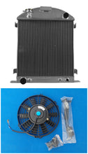 Load image into Gallery viewer, GPI Aluminum Radiator &amp; FAN For 1928 1929 Ford Model A Ford CHEVY GM V8 ENGINE
