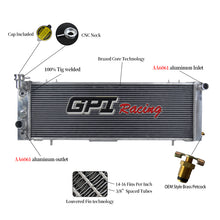 Load image into Gallery viewer, GPI 3 Row Aluminum Racing Radiator For 1991-2001 Jeep Cherokee/Comanche 2.5L/4.0L l4/l6  1991 1992 1993 1994 1995 1996 1997 1998 1999 2000 2001

