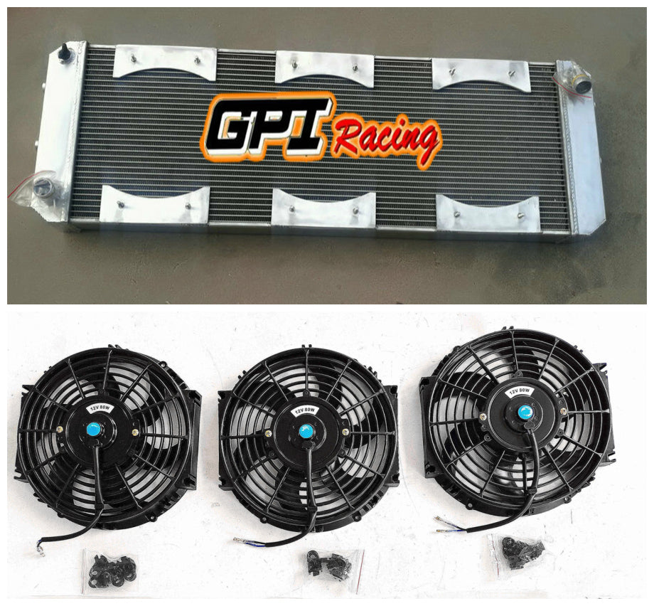 Alunimum Radiator & Shroud & Fans For 1988-2004 LOTUS Esprit S4/SE/S4s ...