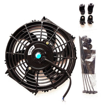 Load image into Gallery viewer, GPI 2 X 10&quot; inch 12V PULL/PUSH SLIM RADIATOR ELECTRIC COOLING THERMO FAN+MOUNTING KITS
