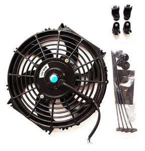 GPI 10" inch 12V PULL/PUSH SLIM RADIATOR ELECTRIC COOLING THERMO FAN+MOUNTING KITS