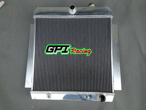 3 ROW ALUMINUM RADIATOR + Fan FOR 1955-1959 CHEVY PICKUP TRUCK V8 1955 1956 1957 1958 1959 AT/MT