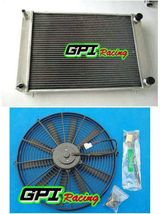 GPI 3 core crossflow aluminum radiator+FAN  for 1968-1976  MG MGB manual 1968 1969 1970 1971 1972 1973 1974 1975 1976