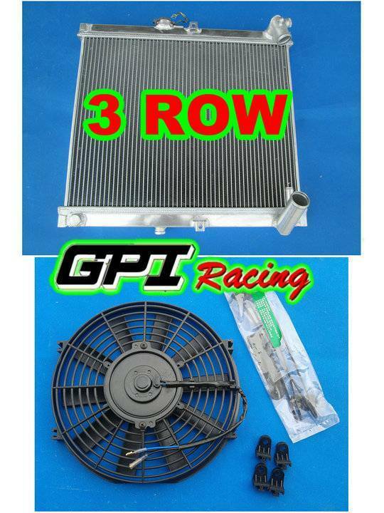 GPI Aluminum radiator & fan for 1987-1988  mazda RX7 FC3S RX-7 FC-3S S4 MT 1987 1988