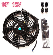 Load image into Gallery viewer, GPI 2 X 10&quot; inch 12V PULL/PUSH SLIM RADIATOR ELECTRIC COOLING THERMO FAN+MOUNTING KITS
