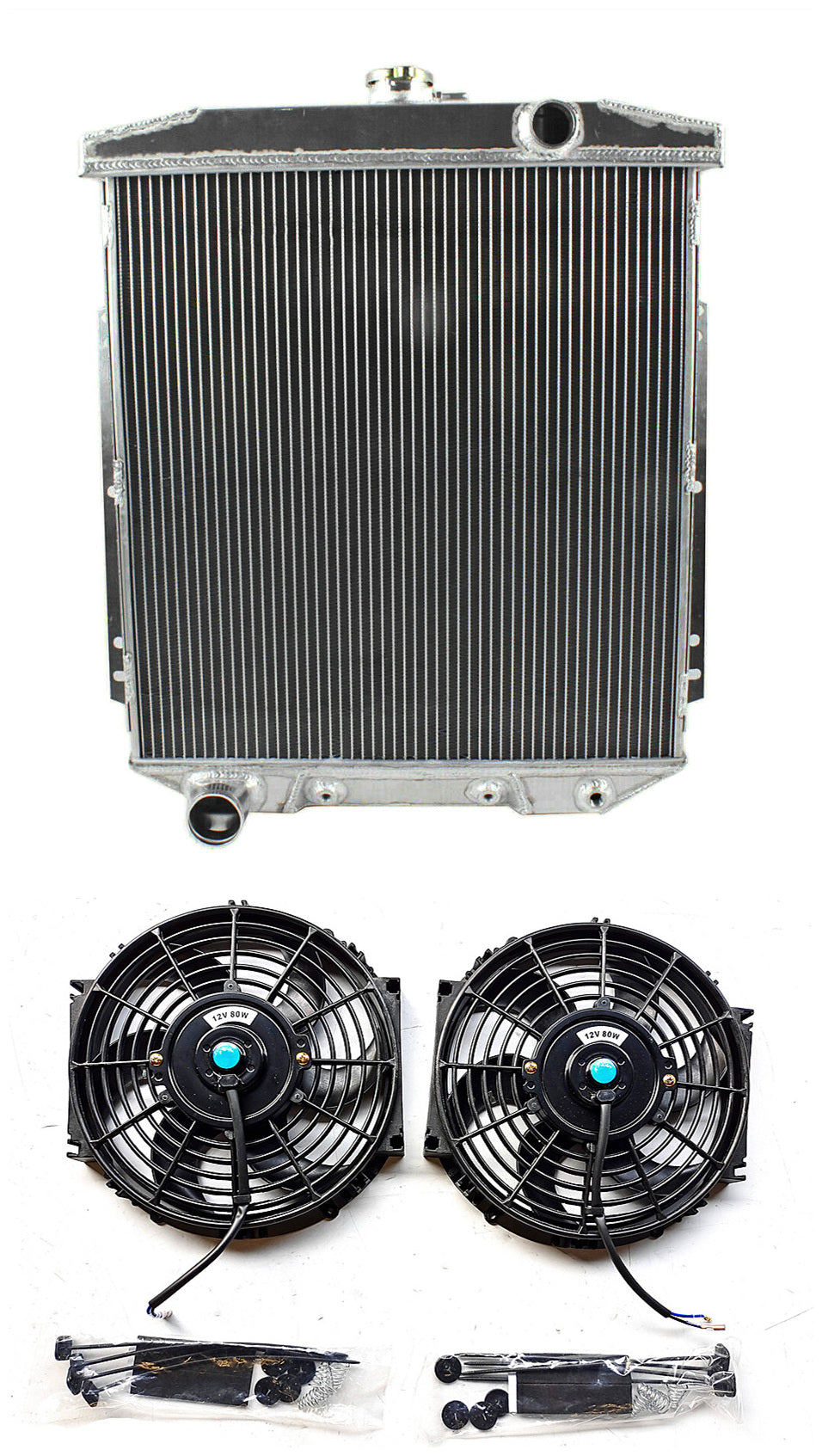 3 Row Aluminum Radiator& FANS For 1954 1955 1956 Ford Customline V8 Police Interceptor