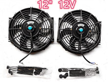 Load image into Gallery viewer, GPI 2 X 12 inch ELECTRIC RADIATOR Cooling Thermal THERMO FAN Universal + MOUNTING KITS
