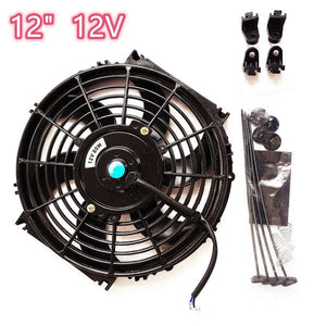 GPI 2 X 12 inch ELECTRIC RADIATOR Cooling Thermal THERMO FAN Universal + MOUNTING KITS