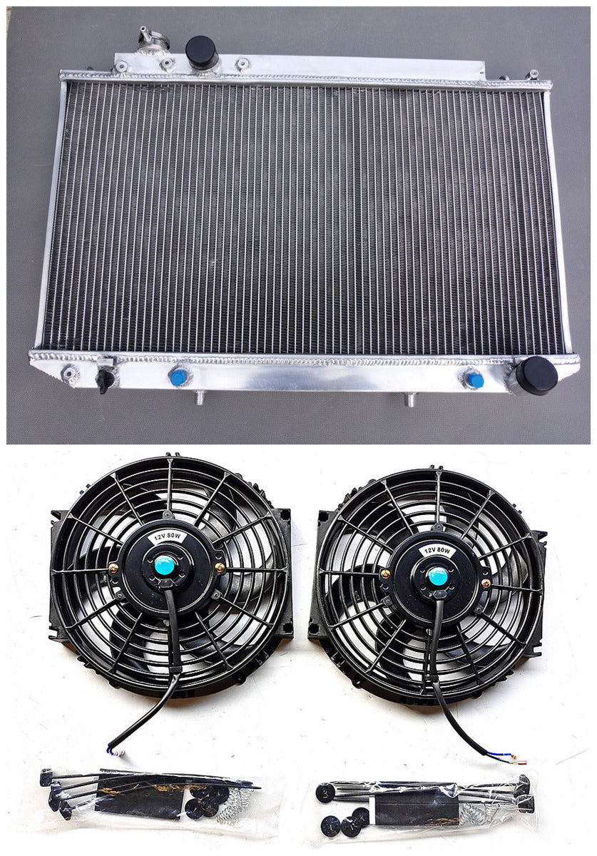 52mm Aluminum Radiator & fans For 1989-1993 Toyota Cressida MX83 AT/MT ...