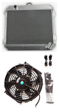Load image into Gallery viewer, 3 Row 56mm aluminum radiator &amp; fan for 1974-1980 Nissan Datsun 510 610 710 720 L20B Manual MT 1974 1975 1976 1977 1978 1979 1980
