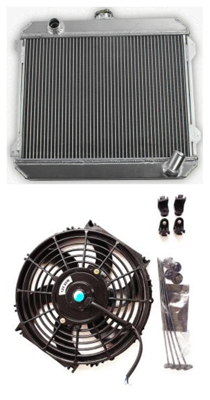 3 Row 56mm aluminum radiator & fan for 1974-1980 Nissan Datsun 510 610 710 720 L20B Manual MT 1974 1975 1976 1977 1978 1979 1980