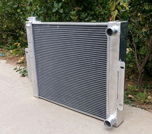 Aluminum radiator+fans for 1976-1986 JEEP CJ7 With Chevy V8 LS SWAP  manual 1977 1978 1979 1980 1981 1982 1983 1984 1985 1987