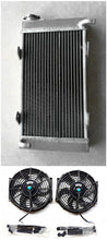 Load image into Gallery viewer, 50mm Aluminum Radiator &amp; fans FOR Go Kart go-kart karting 17 3/4&quot;W x 9 1/2&quot;H x 2&quot;T size
