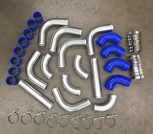 Load image into Gallery viewer, 3&quot; 76mm Universal Aluminum Intercooler Turbo Pipe piping Kit+ Blue Hose+ Clamps
