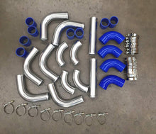 Load image into Gallery viewer, 3&quot; 76mm Universal Aluminum Intercooler Turbo Pipe piping Kit+ Blue Hose+ Clamps
