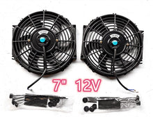 Load image into Gallery viewer, GPI 2pcs  7&quot; 12V Slim Radiator Cooling Thermo Fan &amp; Mounting kit MGA/MGB GT  Brand New
