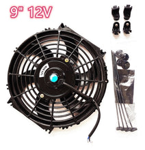 Load image into Gallery viewer, GPI 2pcs 9&quot; 9 inch Universal Electric Radiator / Intercooler COOLING Fan +mounting kits
