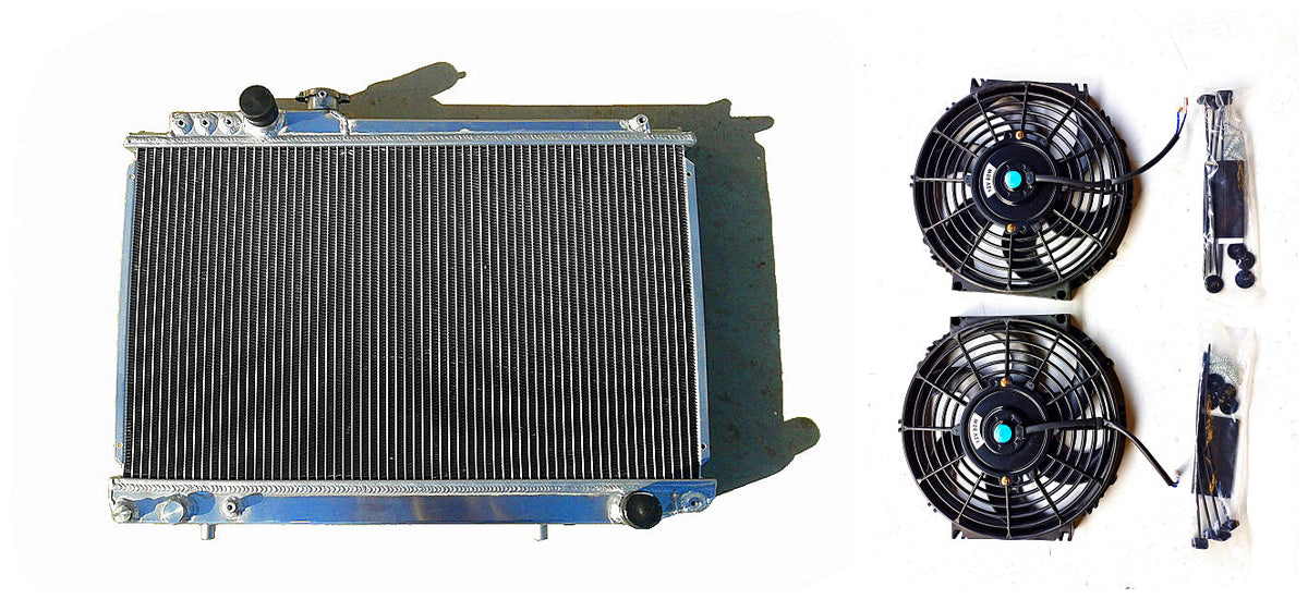 GPI Aluminum Radiator & FAN FOR 1986-1992 Toyota Supra 3.0L Turbo MA70 ...