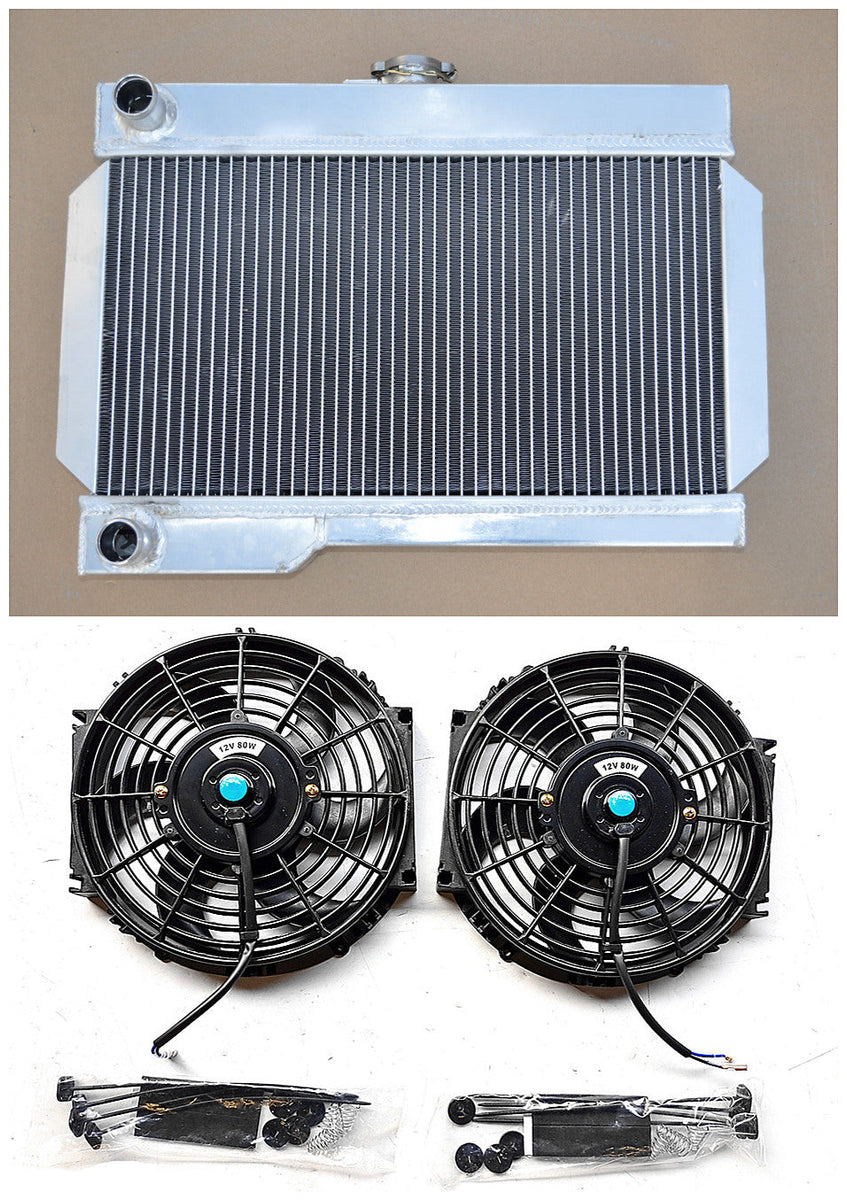 GPI 2 Core Aluminum Radiator & FANS for ROVER MG MGB GT MT NIB 1968-19 ...