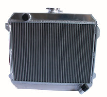 Load image into Gallery viewer, 3 Row 56mm aluminum radiator &amp; fan for 1974-1980 Nissan Datsun 510 610 710 720 L20B Manual MT 1974 1975 1976 1977 1978 1979 1980
