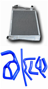 2 Row Aluminum Radiator &Silicone Coolant Hose for 1961-1999 Austin Rover Mini Cooper S/SPI 1275/1.3L 1962 1992 1993 1994 1995 1996 1997 1998