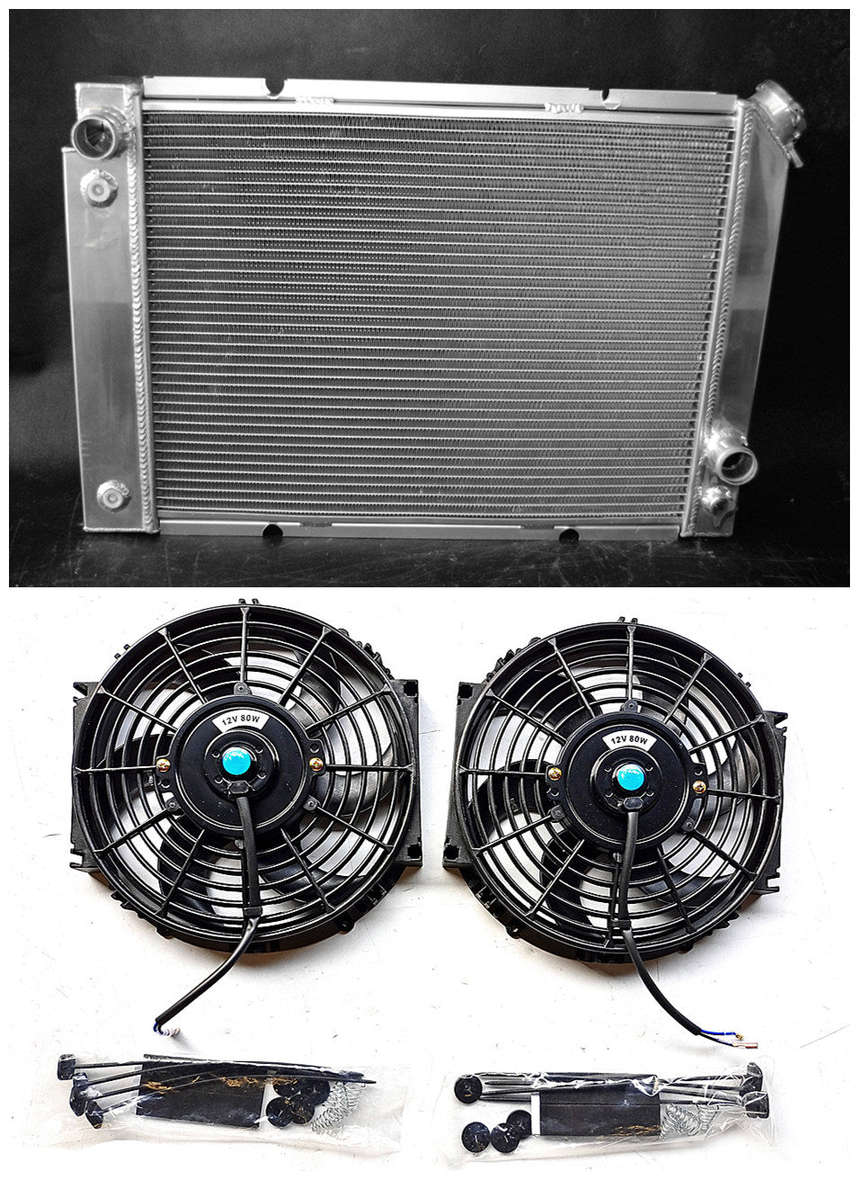 Fierro Romeo Fan 3 ROWS Aluminum Radiator & FANS for 1984-1988 Pontiac Fiero 2.5L/2.8L ...