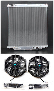 GPI Aluminum Radiator& FANS FOR 2003-2007 Ford 6.0L Powerstroke F250 F350 F450 F550 trucks equipped 2003 2004 2005 2006 2007