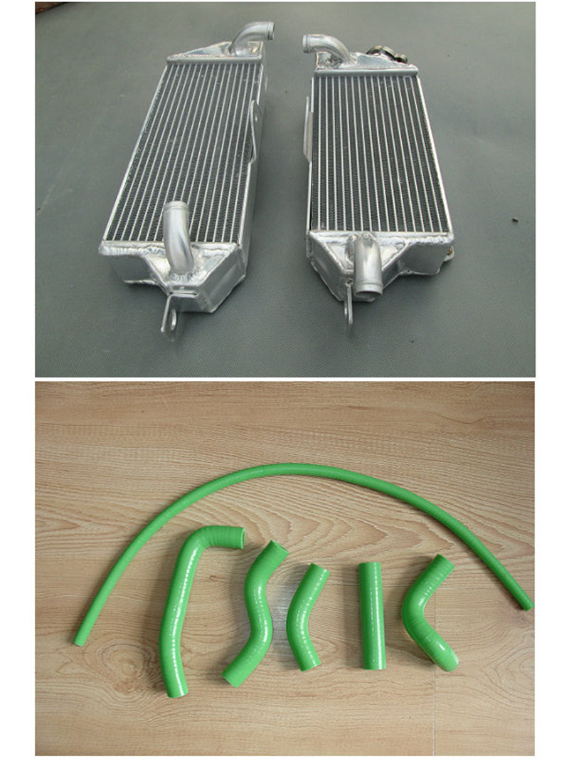 GPI Aluminum radiator + hose for 1988-2004 Kawasaki KX500 KX 500 2-stroke 1988 1999 2000 2001 2002 2003 2004