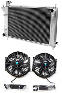 GPI 3row  Aluminum Radiator & fans FOR 1994-1996 Ford Mustang GT/GTS/SVT 3.8L 5.0L MT 1994 1995 1996